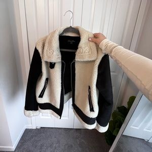 Love Tree Sherpa & Suede Jacket